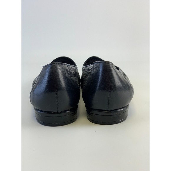 Trotters Liz Black Woven Leather Loafer Slip On Almond Toe Dress Shoe Womens 8 M - Picture 5 of 12